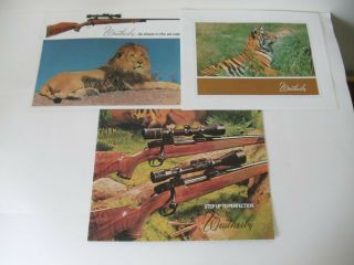 (3) Vintage 1966 - 1970 - 1972 Weatherby Rifles Scopes Accessories Brochure Catalogs