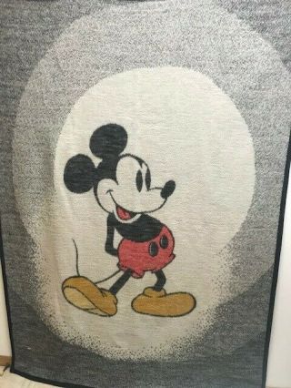Vintage Biederlack Blanket Throw Mickey Mouse Walt Disney USA Size 56in x 72in 2