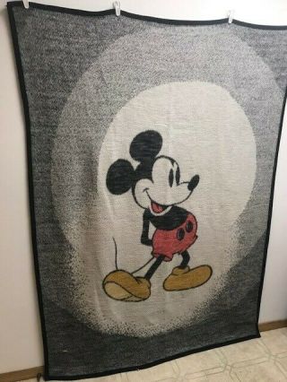 Vintage Biederlack Blanket Throw Mickey Mouse Walt Disney USA Size 56in x 72in 3