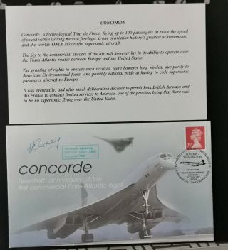1996 20th Anniversary Concorde Flight Cover Signed By Captain David Leney.