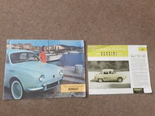 Renault Dauphine Gordini Sales Brochure C1958 Vintage Classic Cars Motoring