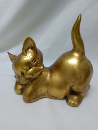 Vintage Anthony Freeman Mcfarlin Gold Leaf Cat/kitten