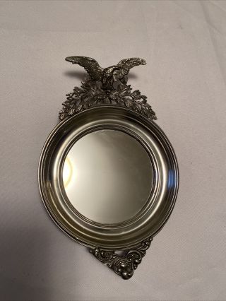 Vintage Federal Eagle Convex Mirror Silver 7.  5 "