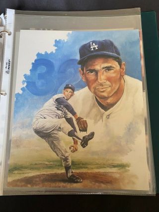 Rare Vintage 8x10 Color Art Photo Of Sandy Koufax Los Angeles Dodgers
