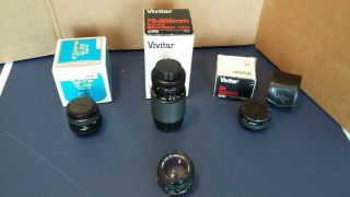 Vintage Camera Lenses & 2x Converter For Canon