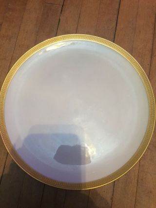 Vintage Lenox China Cake Plate Pedestal Gold Trim Porcelain 10.  5” Marshall Field