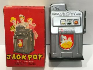 Vintage Tin Jackpot Slot Machine Savings Bank (japan)
