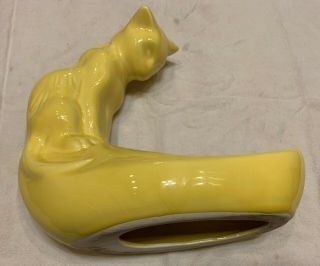 Vintage Camark Fishbowl Cat - Yellow - Dimple For Bowl