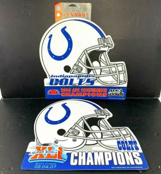 Nfl Indianapolis Colts 2006 Afc Champions Bowl Xli Team Helmet Pennants