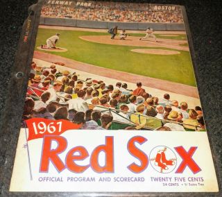1967 Boston Red Sox Official Program & Scorecard Unmarked Vs.  Chicago W Plastic