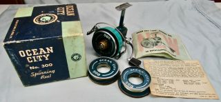 Ocean City No.  300 Spinning Reel Ex In The Box W/ Papers & Two Spools