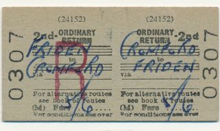 British Railways Ticket 0307 - Cromford To Friden