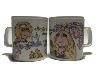 2 Vintage Klin Craft Miss Piggy Coffee Mug Tea For Two Hmm? Made In England