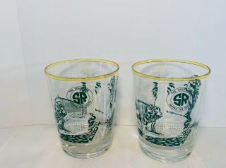 Vintage Set Of 2 Southern Railroad Whiskey Glasses