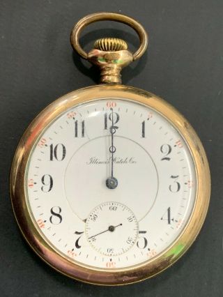 Antique Illinois Watch Co.  17 Jewels Gold Filled Pocket Watch