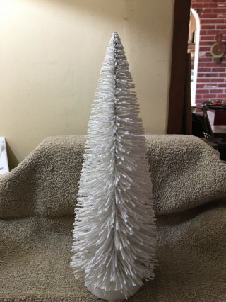 Large 12 Inch Vintage White Bottle Brush Christmas Tree