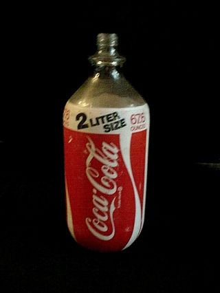 Vintage 2 Liter / 67.  6oz Glass Styrofoam Label Coca Cola Bottle - Scarce Coke