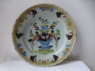 Plat Faience Nord France.  Céramique Xviiième 32 Cm.  Antique Ceramic Dish Plate B