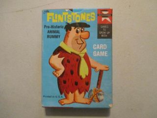 Vintage 1961 / 1967 Flintstones Prehistoric Animal Rummy Card Game