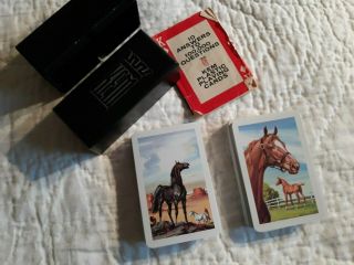 Vintage 2 Decks Kem Plastic Playing Cards In Plastic Box Horses No Odors
