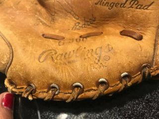 Johnny Podres Rawlings G300 Baseball Glove Pro Design Hinged Pad USA 1955 Eras 2