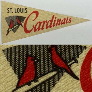 1960s St Louis Cardinals Decal Baseball Post Cereal Mini Pennant 1.  75x3.  5 Inch