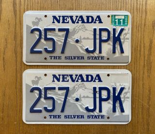 Nevada License Plates - Pair - (257 - Jpk) - The Silver State
