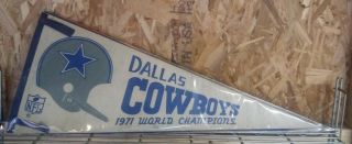 1971 Nfl Dallas Cowboys Bowl Full Sz Pennant Orig - Vtg - Old
