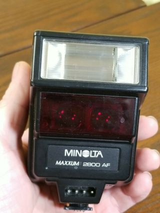 Vintage Photography Minolta Maxxum 2800af Flash W/diffuser,  Case Black