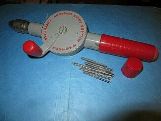 Vintage Millers Falls – Buck Rogers Hand Drill (no.  104 ?) With 9 Bits - Usa