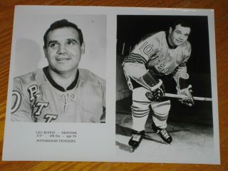 Undated 1967 Pittsburgh Penguins Leo Boivin Media Nhl Team Photograph / Picture