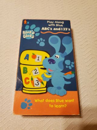 Blues Clues ABC ' s and 123 ' s VHS Play Along With Blue Nickelodeon Orange 1998 VTG 2