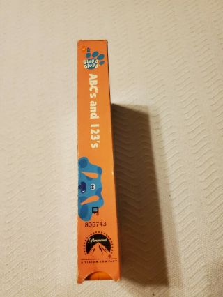 Blues Clues ABC ' s and 123 ' s VHS Play Along With Blue Nickelodeon Orange 1998 VTG 3