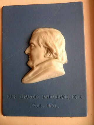 Antique 19thc Wedgwood Jasperware Portrait Plaque Of Sir Francis Palgrave