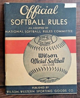 Wilson Sporting Goods Co Official Softball Rule Book 1934