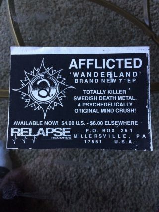 Afflicted 7” Vintage Advert 1991