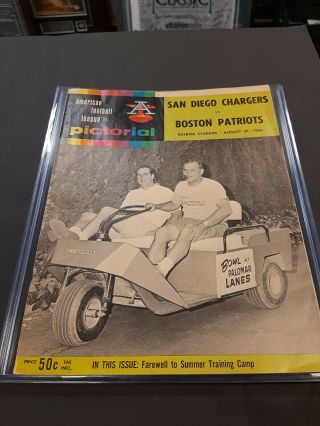 August 27 1966 Afl Program Boston Patriots At San Diego Chargers