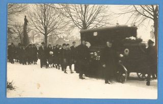 Antique Post Mortem Man In Casket Vintage Funeral Procession Photo Postcard 137