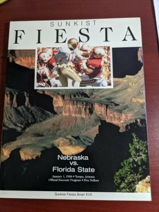 1988 Sunkist Fiesta Bowl Game Day Program Nebraska Cornhuskers Vs Florida State