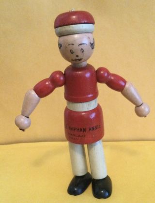 Jaymar Wood Jointed Little Orphan Annie Toy 1930s Vintage