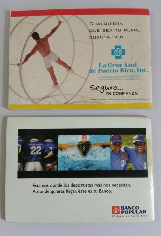 2 Itinerario Liga Beisbol Baseball Profesional de Puerto Rico 2000 - 01 2001 - 02 2