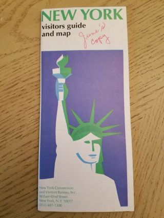 Vintage 1978 Official York City Street Map Visitors Guide Twin Tower Ed Koch