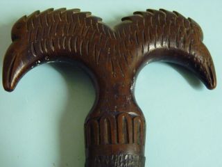 Antique Treen & Horn Carved Boot Hook Pull.  Black Forest? Scottish?