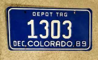 1989 89 Colorado State License Plate Depot Tag 1303