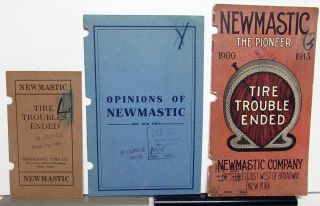 1909 1911 1913 Newmastic Company Tires Sales Brochures Set Features Endorsements