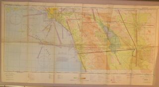 Vintage Restricted 1945 Sectional Aeronautical Chart: San Diego (q - 2)