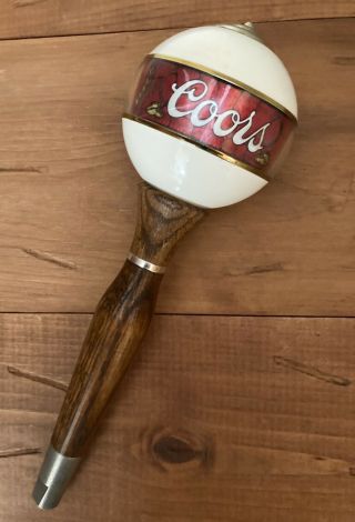 Vintage Coors Beer Tap Wooden Handle W Cue Ball Knob
