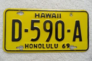 Hawaii – 1969 Dealer License Plate – Look