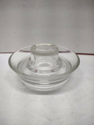 Vintage Glass Chicken Water Feeder Base For Quart Mason Jar