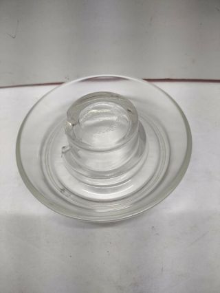 VINTAGE GLASS CHICKEN WATER FEEDER BASE FOR QUART MASON JAR 2